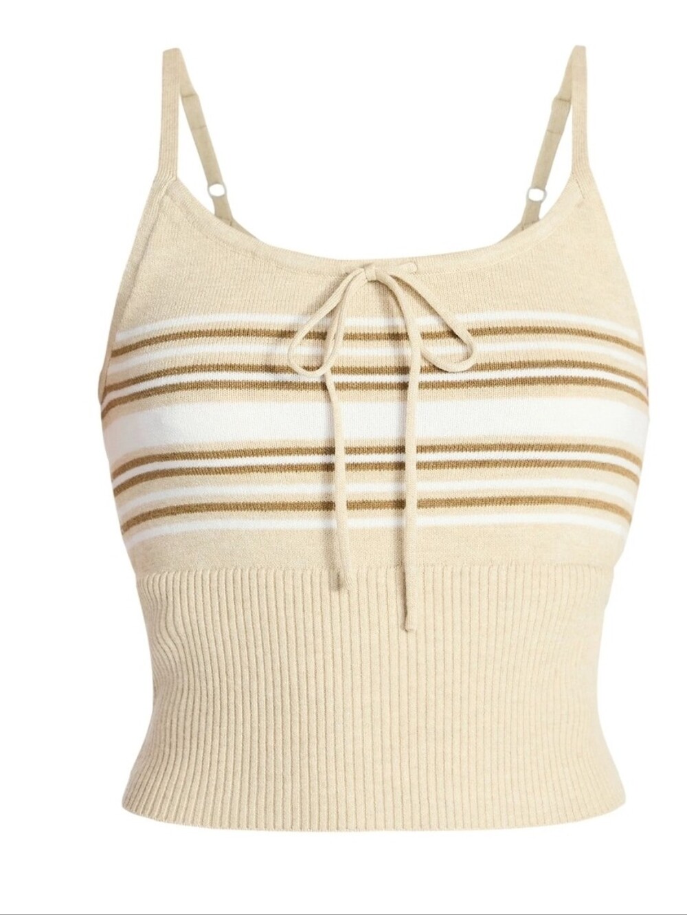 Soft Knit Top Womens XXS White Tan